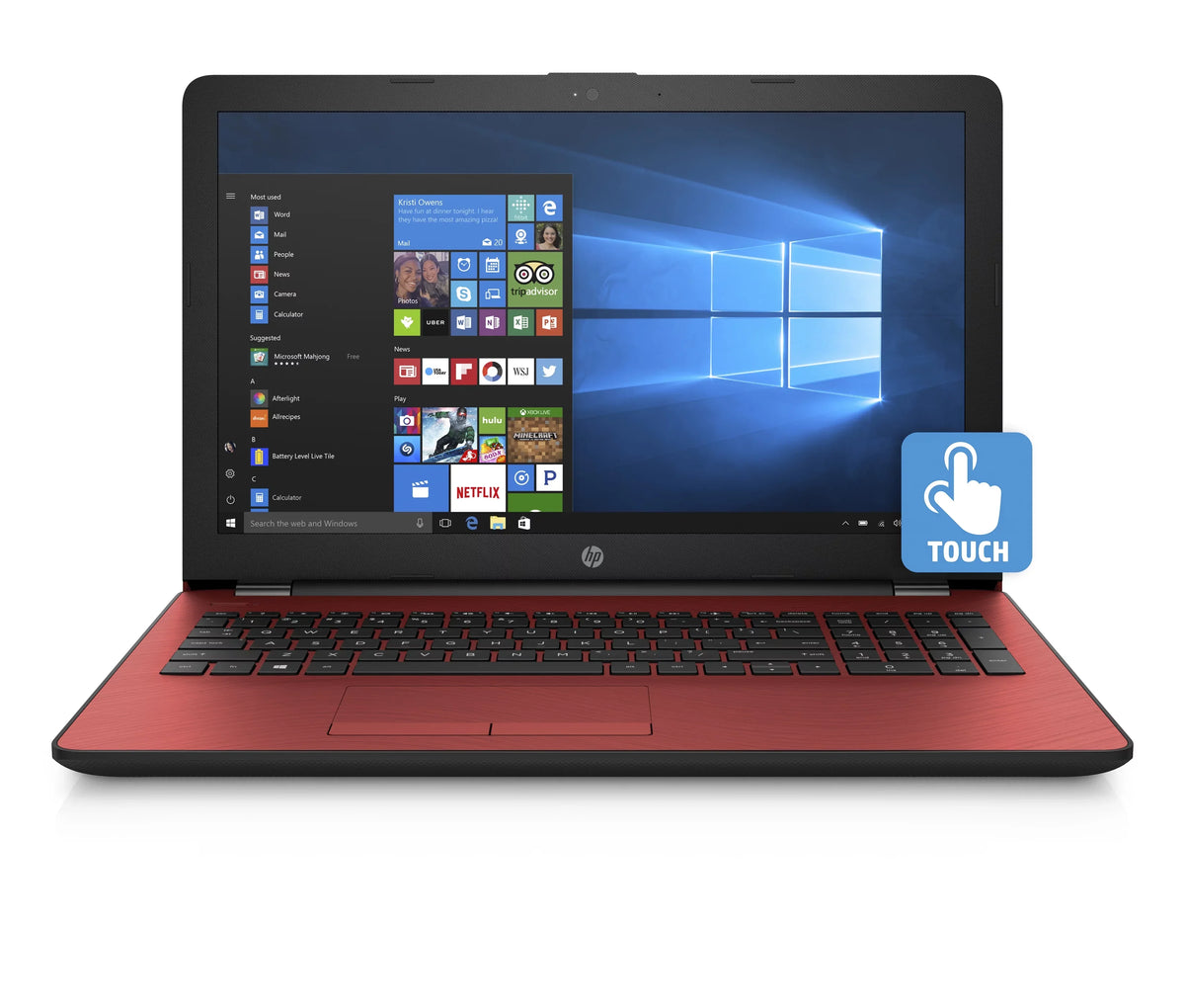Restored 15-bs144wm Laptop 15.6 HD Touchscreen Pentium Gold 4417U 2.3 GHz 4GB RAM 500GB HDD Win10 Red (Refurbished)