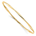 10k Yellow Gold Bracelet Bangle 3 mm 7 in Slip-On