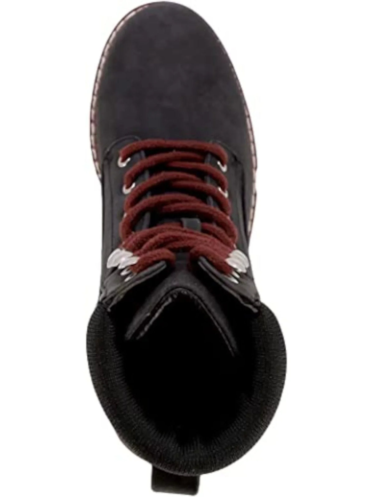 NAUTICA Womens Ebony Mixed Media Logo Strap Romilly Round Toe Lace-Up Hiking Boots 8 M
