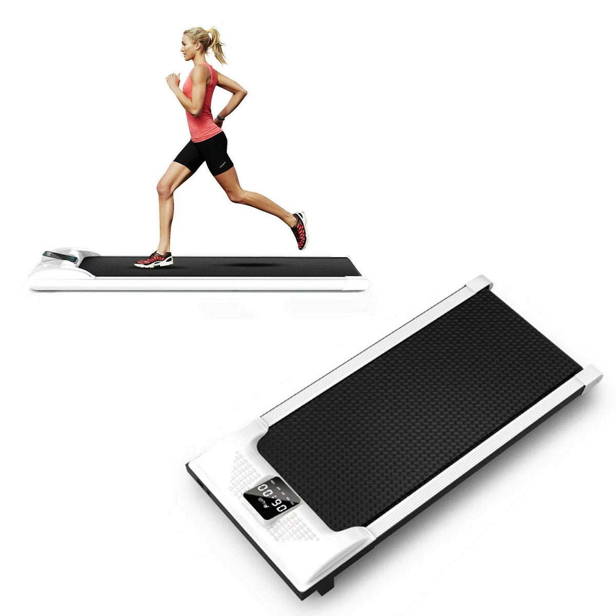 Loyalheartdy Portable LED Electric Treadmill 0.65 Under Desk Walking Pad Jogging Running Machine 1-6km/H with LED Display for Home Office