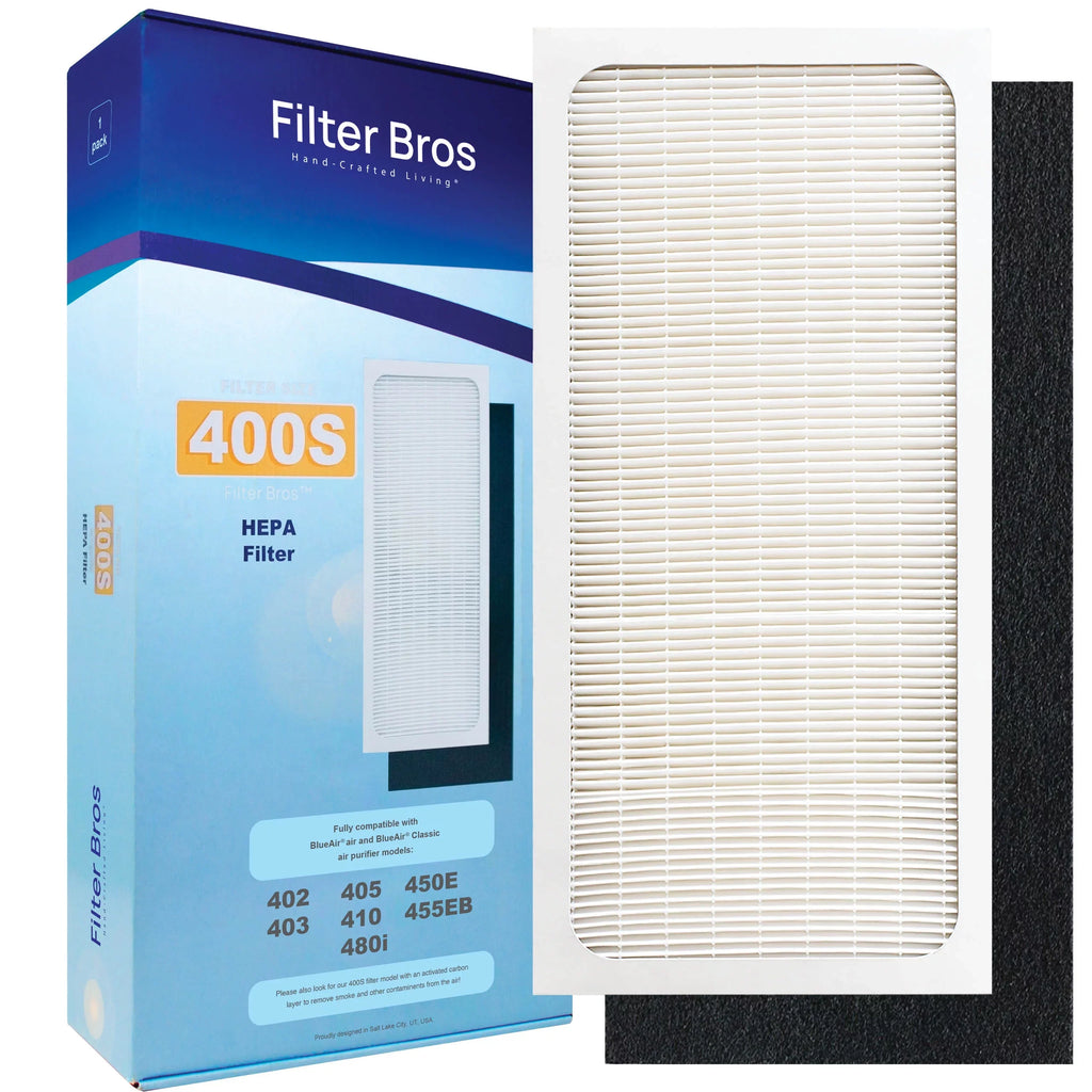 Filter Bros BA-400S Compatible With BLUEAIR 400 Dual Protection Series HEPA Replacement Particle Filter For 480i, 402, 403, 405, 410, 450E, 455EB Blue Sky SmokeStop