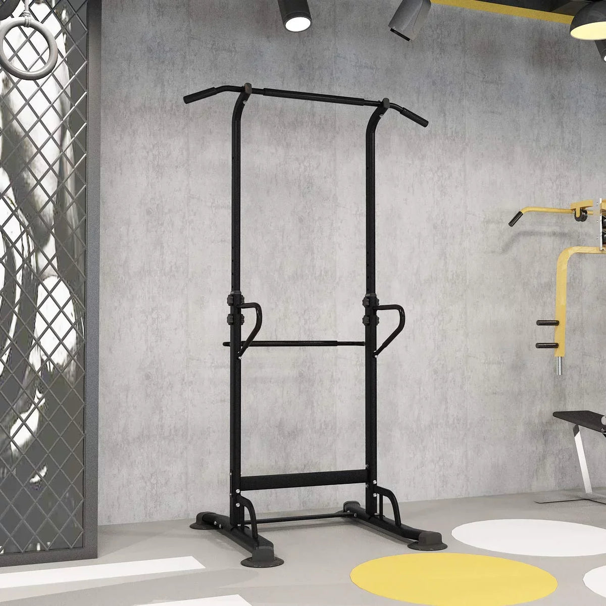 Wellynap Power Tower Pull up Bar, Height Adjustable Strength Training Workout Equipment - Jet