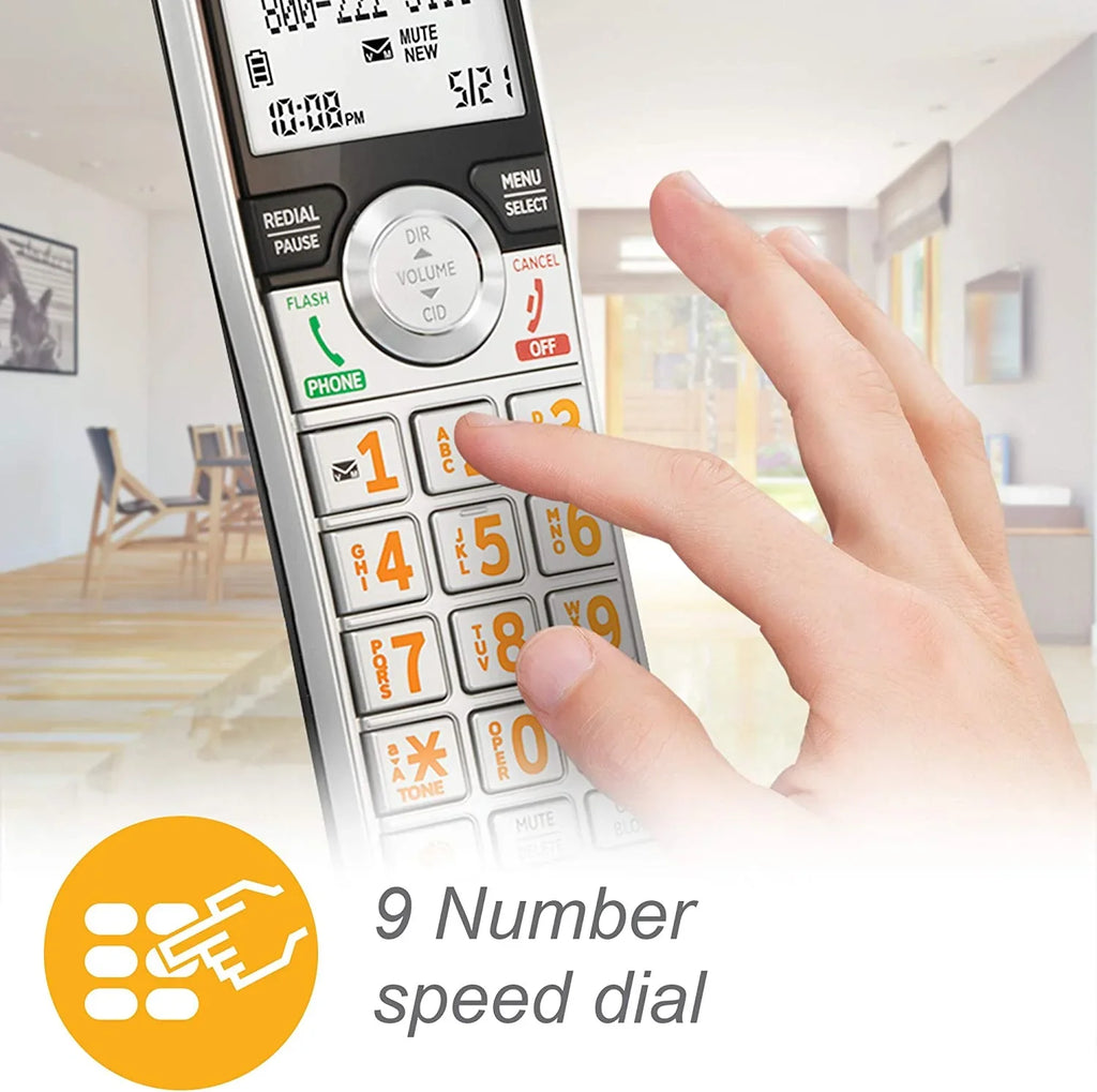 AT&T CL84107 DECT 6.0 Expandable Corded/Cordless Phone with Smart Call Blocker, Jet with 1 Handset