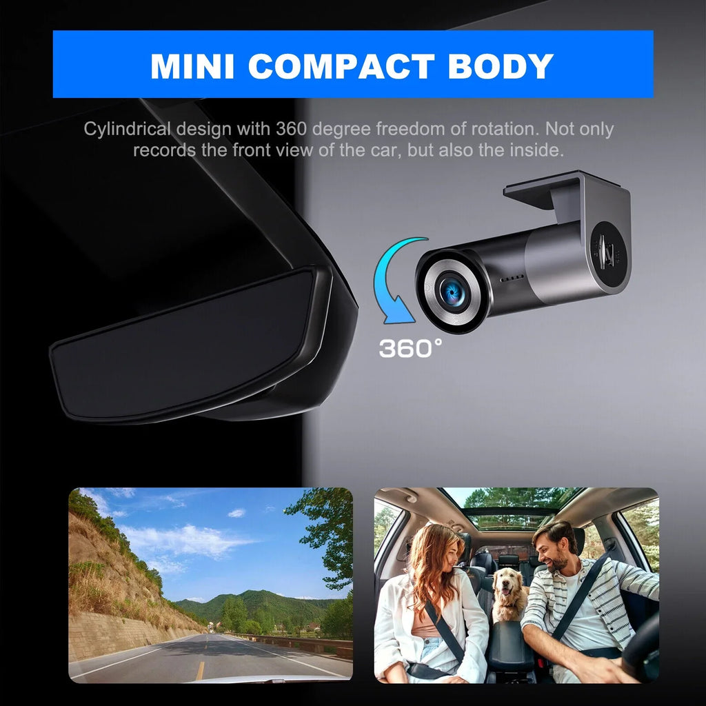 VVCAR A1-2K Smart Dash Cam 2K 1440P Built-in WiFi Car Camera APP Control Loop Recording G-Sensor Night Vision Support 128G MAX