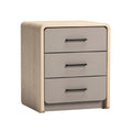 Modern 3-Drawer Nightstand with Wood Finish and Minimalist Design