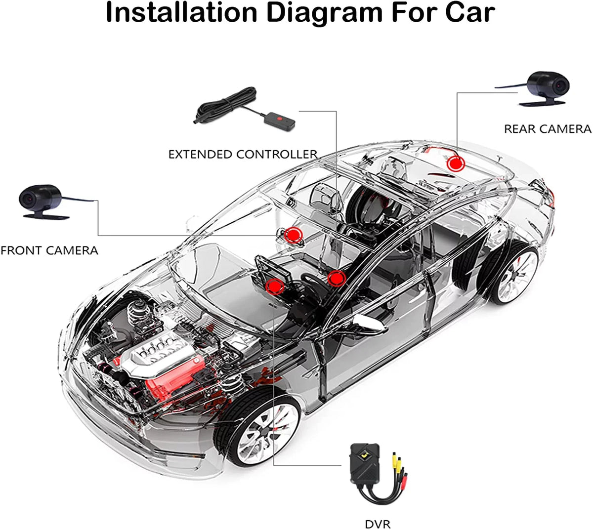 Motorcycle Dash Camera Front and Rear 1080P HD Waterproof Lens 120° Wide Angle Waterproof Recording Camera with Wi-Fi, GPS