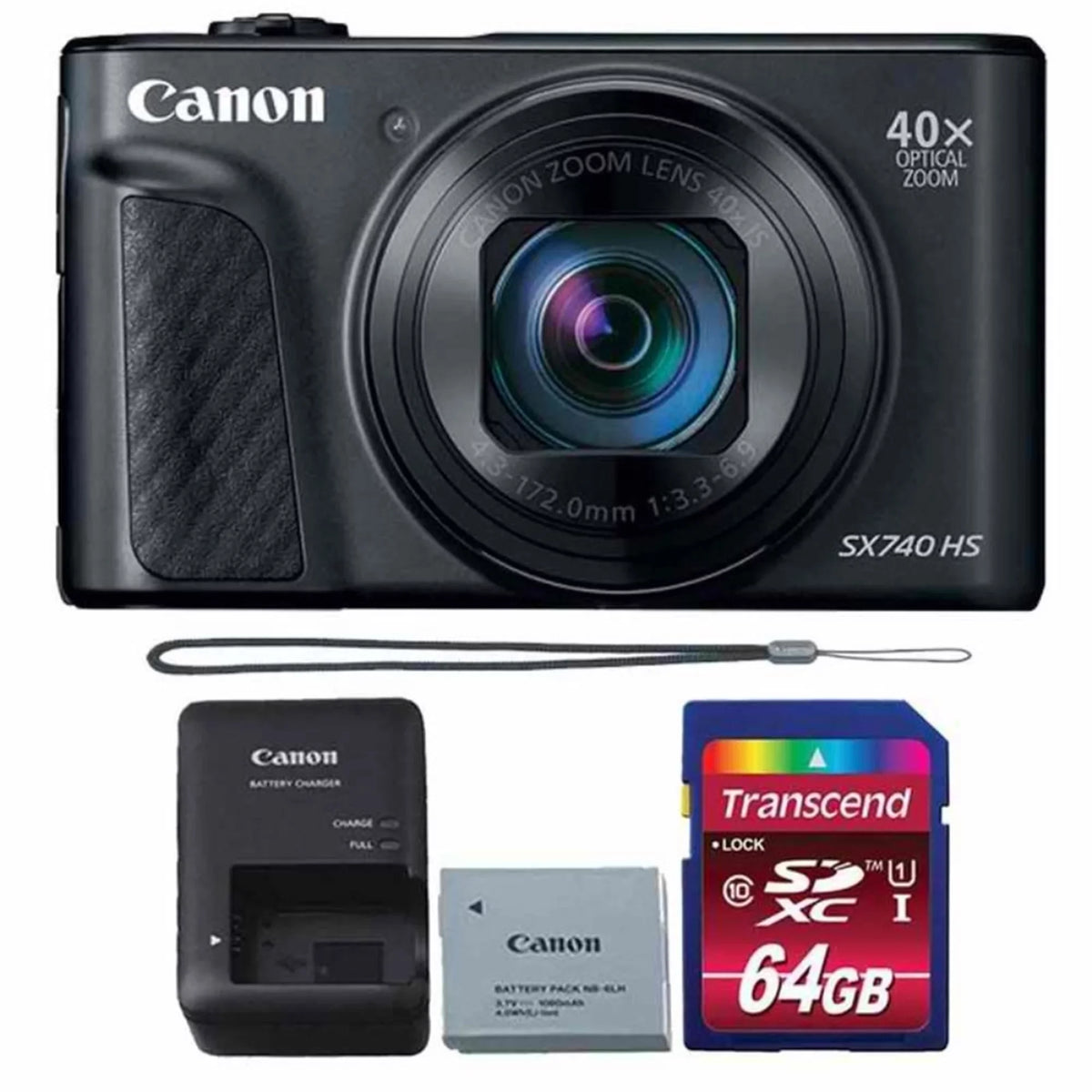PowerShot SX740 HS 20.3MP Digital Camera Jet with 64GB Memory card