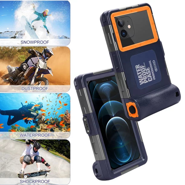 UrbanX Professional [15m/50ft] Swimming Diving Surfing Snorkeling Photo Video Waterproof Protective Case Underwater Housing for Tecno Phantom X And all Phones Up to 6.9 Inch LCD with Lanyard