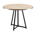 Modern Round Wooden Dining Table with Metal Legs