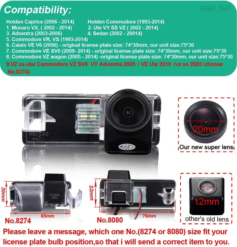 HDMEU Car Rear View Reversing Backup Camera for Holden Cost Holden Commodore MonaroVX Ute VY SS VZ