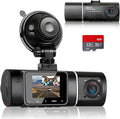 Abask J05 Dashcam Front and Inner Dual 1080P FHD - Angle 170°/140° With Night Vision,Parking Mode,G-Sensor,Loop Recording,WDR - With 32GB Card