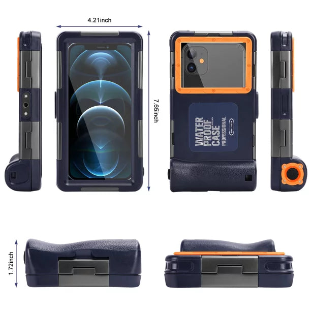 UrbanX Professional [15m/50ft] Swimming Diving Surfing Snorkeling Photo Video Waterproof Protective Case Underwater Housing for Tecno Phantom X And all Phones Up to 6.9 Inch LCD with Lanyard