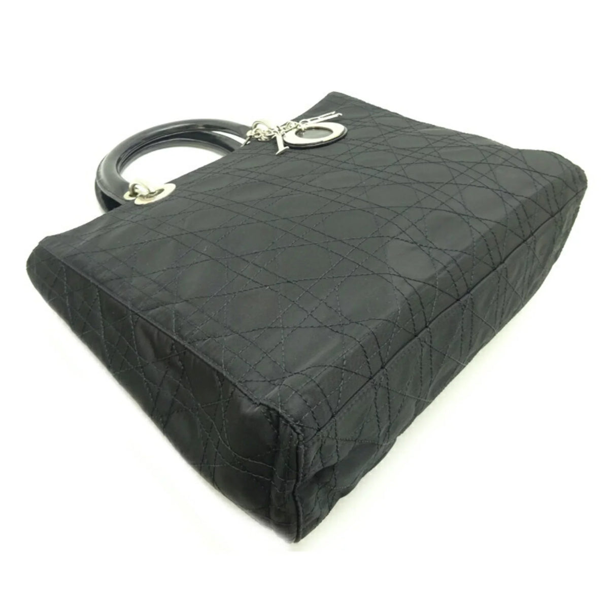 Pre-Owned Christian Dior Lady Ladies Handbag CAN44561 Nylon Dark (Fair)