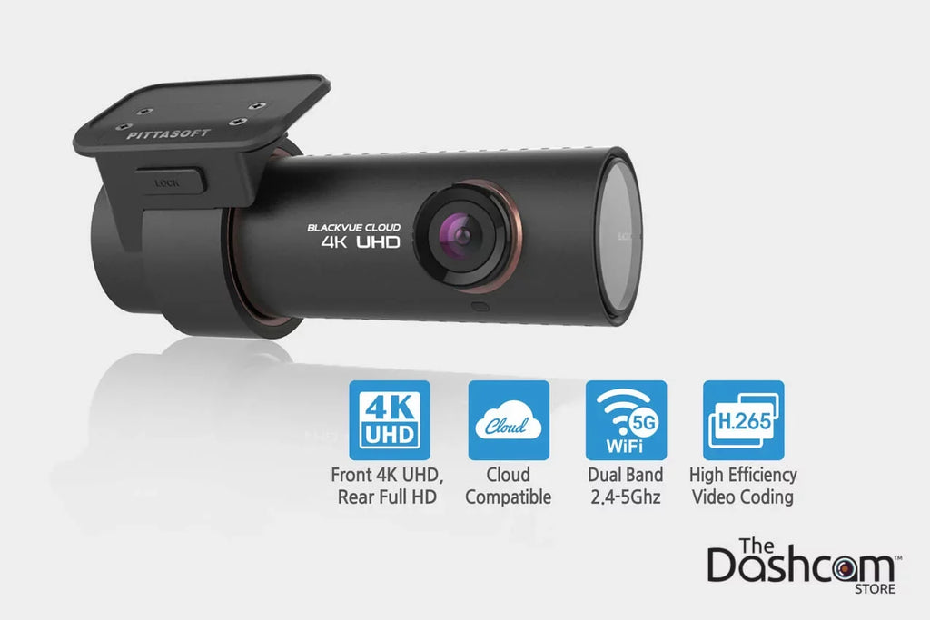 Dark DR900S-1CH Single Lens 4K GPS WiFi Cloud-Capable Dashcam w/ 128 GB Memory Card