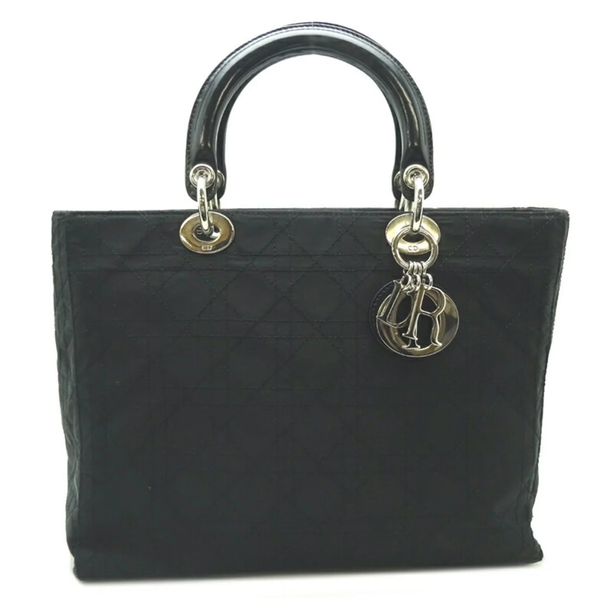 Pre-Owned Christian Dior Lady Ladies Handbag CAN44561 Nylon Dark (Fair)