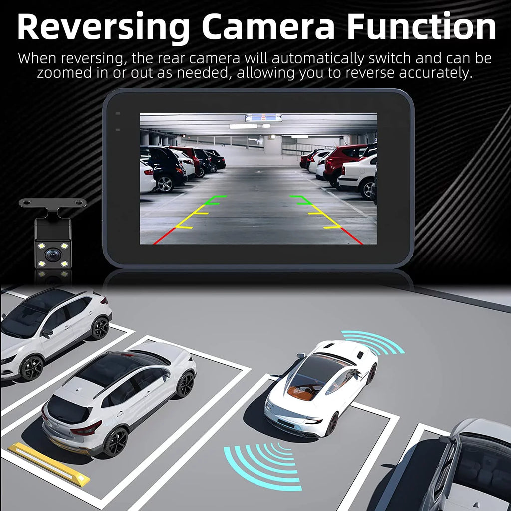 2K Dash Cam, 3 Inches Dual Dash Camera for Cars, WDR Dashcam Front and Rear Night Vision, 170° Wide Angle, Loop Recording, G-Sensor, Parking Monitor,Free 32GB Card
