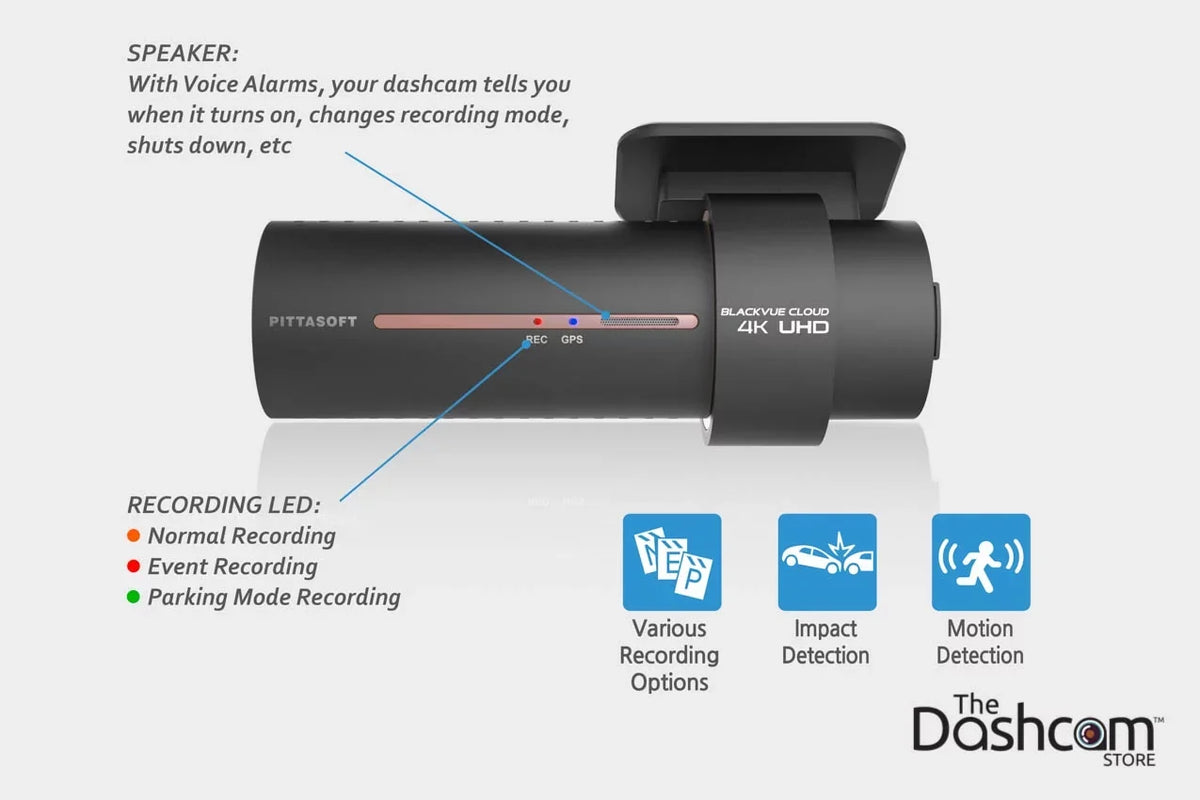 Dark DR900S-1CH Single Lens 4K GPS WiFi Cloud-Capable Dashcam w/ 128 GB Memory Card