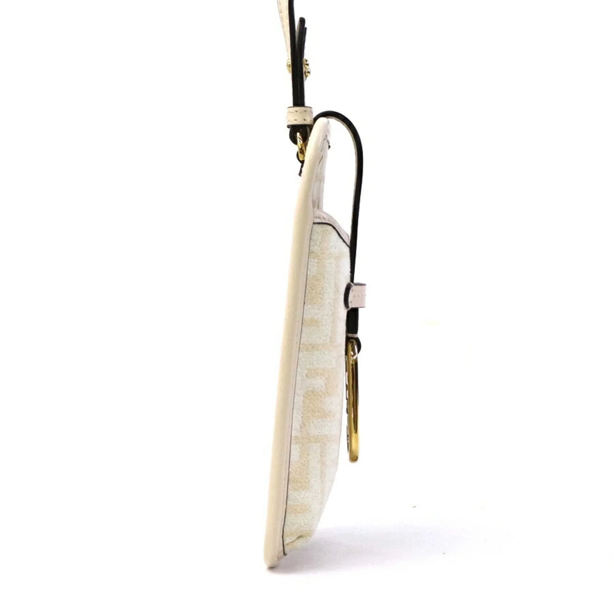 Pre-Owned Fendi FENDI Pouch Phone Orlock Leather/Viscose Pink Beige Women's 7AS131 A7 (Good)