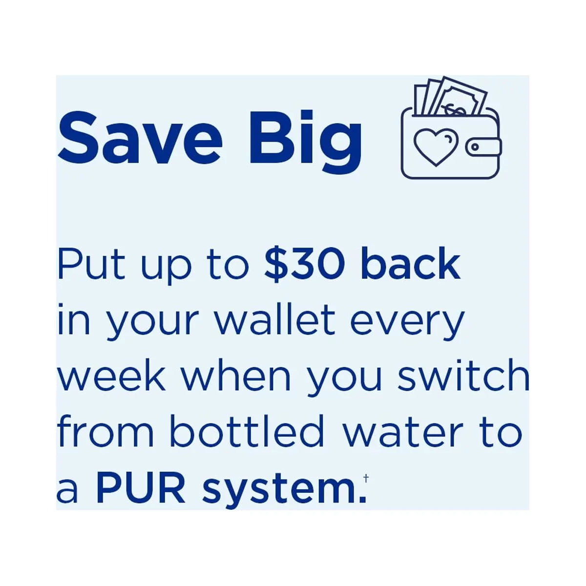 PUR Plus 30 Cup Dispenser Filtration System, White/Blue, Fits All Pitcher Replacement Water Filters