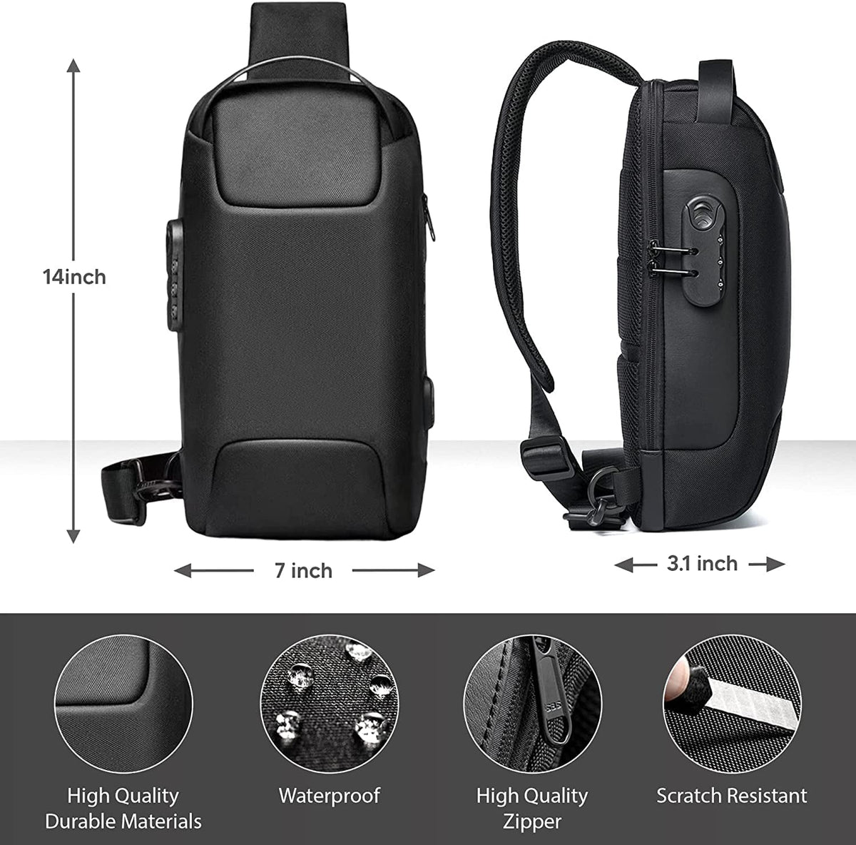 Steam Deck Carrying Case & NIntendo Switch Carrying Bag- Steam Console Carrying Chest Bag for Gamer-Chest Bag with Lock for Gaming Accessoreis Jet