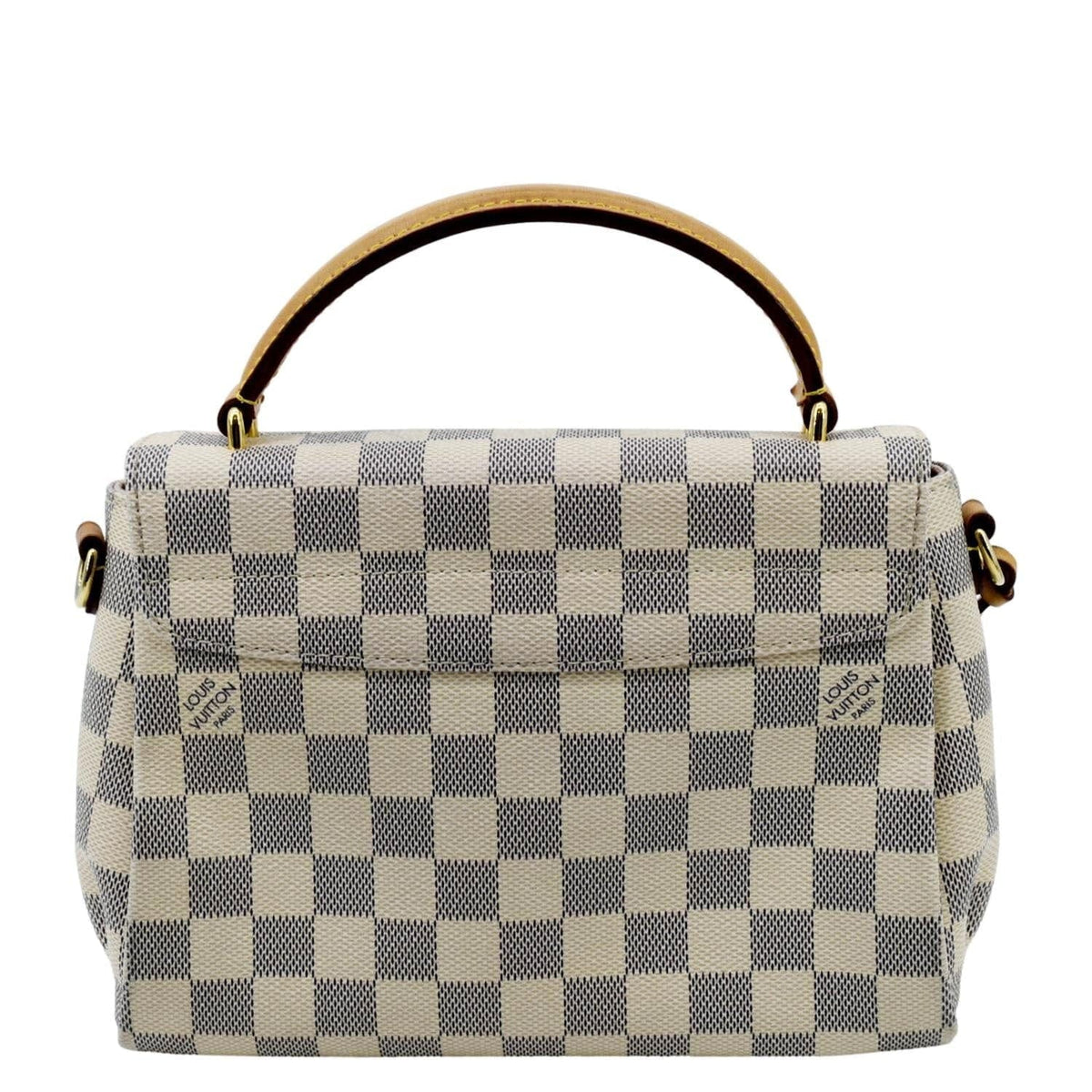 Pre-owned LOUIS VUITTON Croisette Damier Azur Satchel Crossbody Bag White