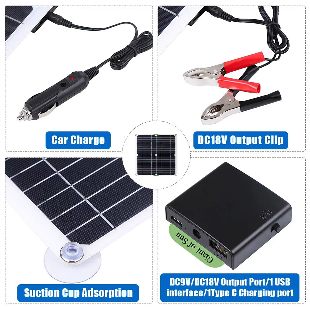 40W Solar Panel Kit 100A 12V Battery Charger With Controller for Car RV Boat Home Roof Van Camping by DFITO