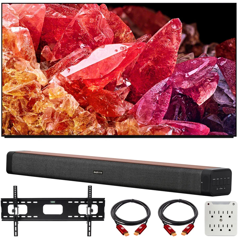 XR75X95K 75" BRAVIA XR X95K 4K HDR Mini LED TV with smart TV (2022 Model) Bundle with Deco Home 60W 2.0 Channel Soundbar, 37"-100" TV Wall Mount Bracket Bundle and 6-Outlet Surge Adapter
