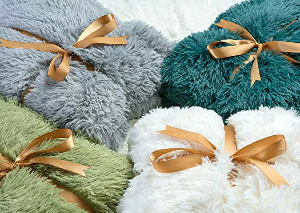 Chanasya Super Soft Shaggy Longfur Throw Blanket | Snuggly Fuzzy Faux Fur Load Warm Elegant Cozy Plush Sherpa Fleece Microfiber Blanket | For Couch Bed Chair Photo Props - 50 "x 65" - Green