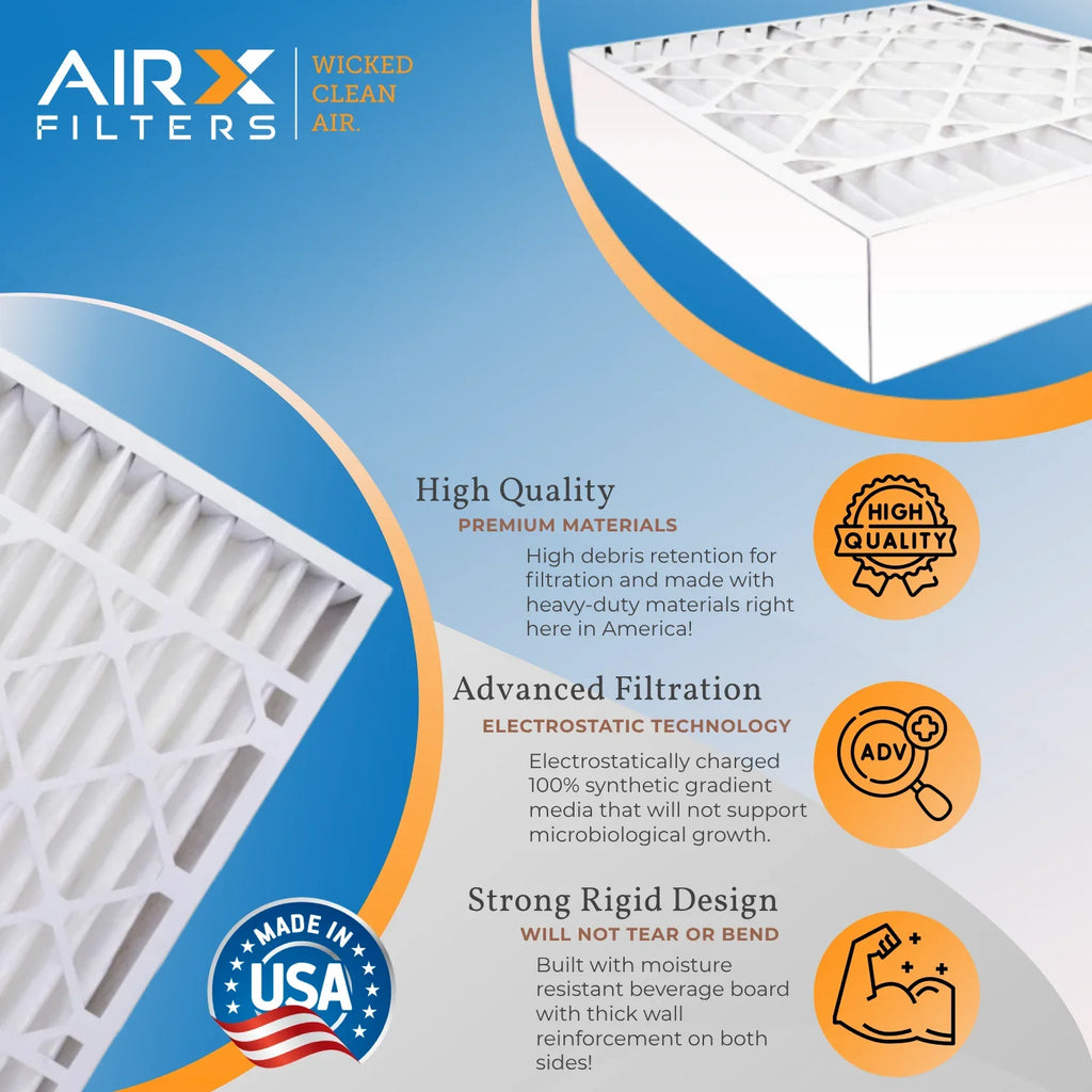 20x20x4 Air Filter MERV 11 Comparable to MPR 1000, MPR 1200 & FPR 7 Compatible with White Rodgers FR1600M-111 Premium USA Made 20x20x4 Furnace Filter 6 Pack MERV 11 by AIRX FILTERS WICKED CLEAN AIR.