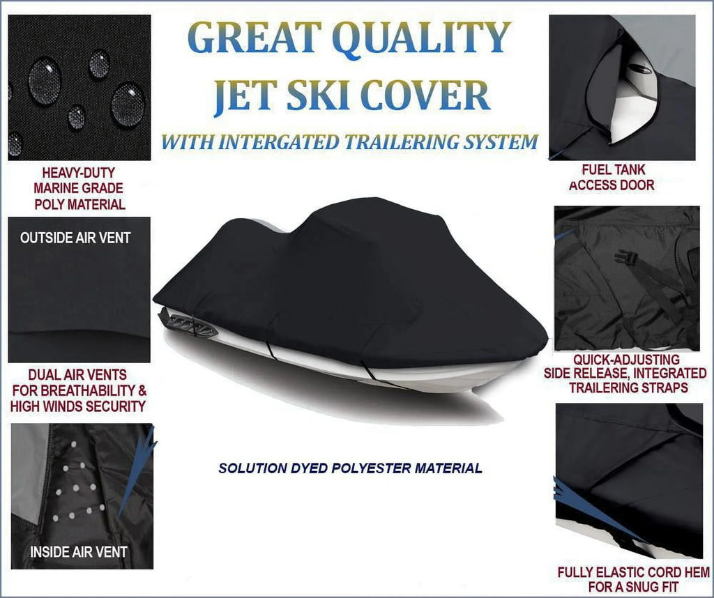 Ebony TOP OF THE LINE JET SKI Cover Compatible for Sea Doo Spark 2up 900 ACE 60 2021