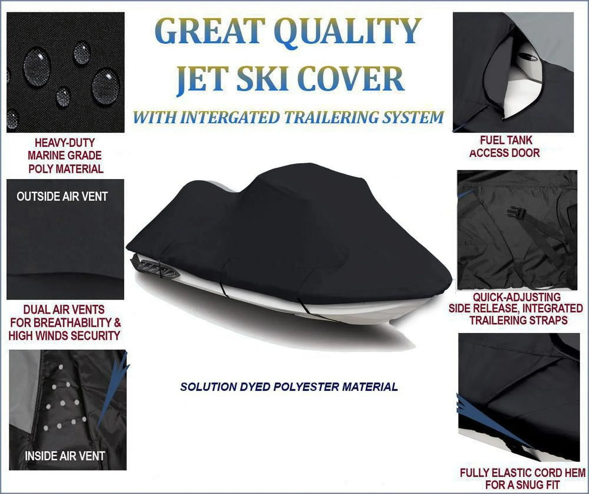 Ebony TOP OF THE LINE JET SKI Cover Compatible for Sea Doo Spark 2up 900 ACE 60 2021