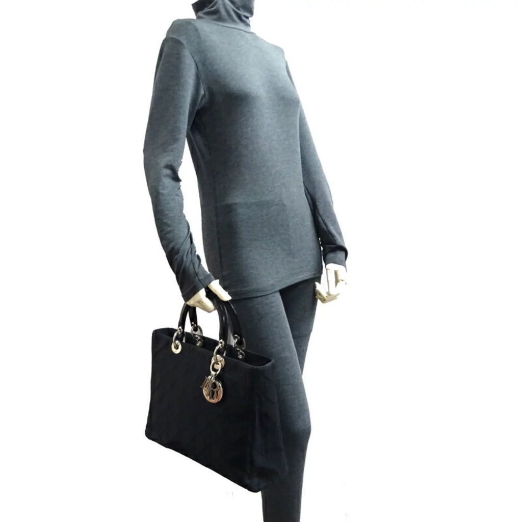 Pre-Owned Christian Dior Lady Ladies Handbag CAN44561 Nylon Dark (Fair)
