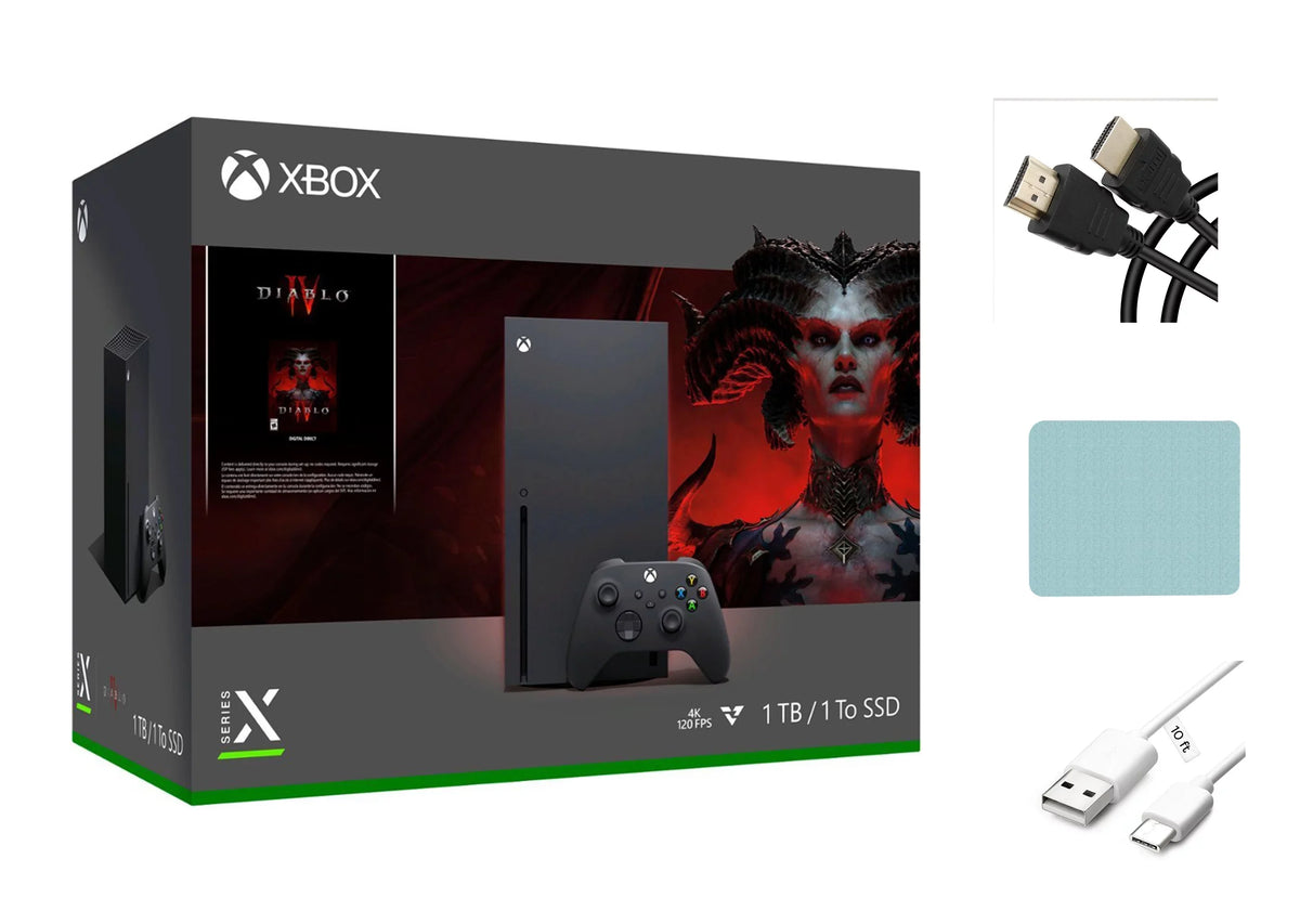 Xbox Series X – Diablo® IV Bundle, 1TB SSD Video Gaming Console with One Xbox Wireless Controller + Mazepoly Accessories