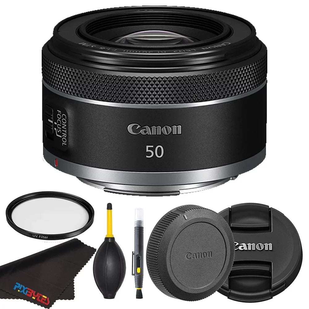 RF 50mm F1.8 STM: for Full Frame Mirrorless RF Mount Cameras [EOS R, EOS RP, EOS R5, EOS R6] + Pixi -Starter Bundle (International Version)