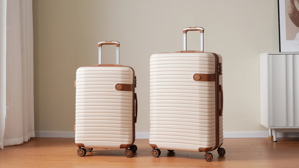 4 Piece Luggage Set Suitcase Set, ABS Hard Shell Mass Expandable Travel Luggage with 4 Packing Cubes, TSA Lock, Suitcases With Spinner Wheels for Men Women 16''20''24''28''