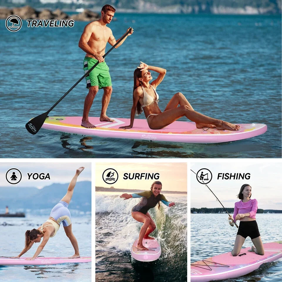 FULLWATT 11FT Stand Up Paddle Board Inflatable SUP Surfboard Complete Kit with Kayak Seat
