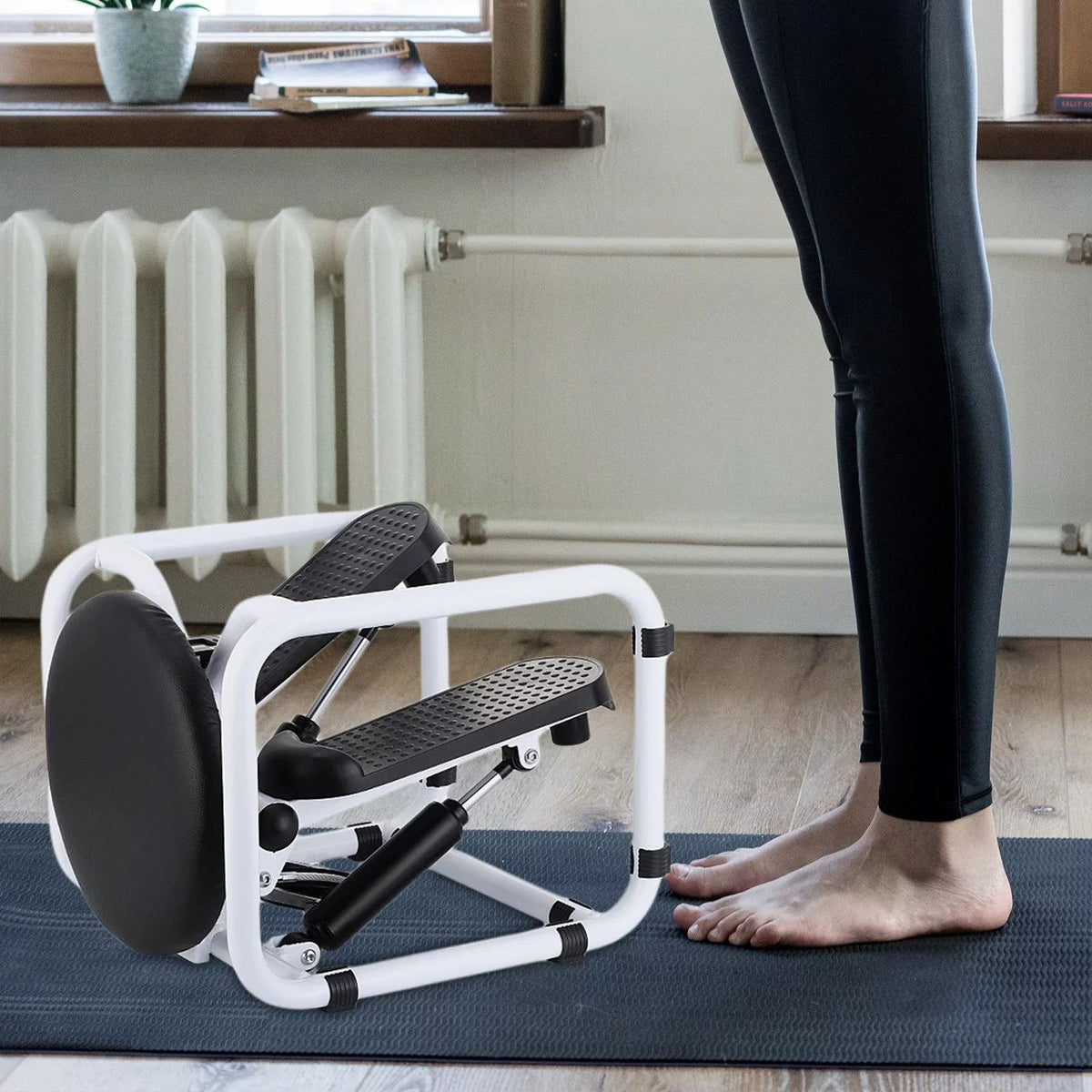,multifunctional fitness stepper workout home,electronic display exercise s,stepping machine mute fitness stainless steel,household leg arm full body Ebony
