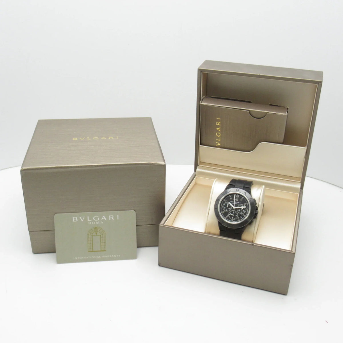 Pre-Owned BVARI Diagono Magnesium Chrono Wrist Watch watch Wrist Watch DG42SMCCH Mechanical Automatic Jet Rubber belt mag DG42SMCCH (Good)