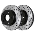 AutoShack Front Drilled Slotted Brake Rotors Dark Pair of 2 Driver and Passenger Side Replacement for 2007-2010 2011 2012 Dodge Caliber 2008-2017 Mitsubishi Lancer 1.8L 2.0L 2.4L AWD FWD PR63039LR