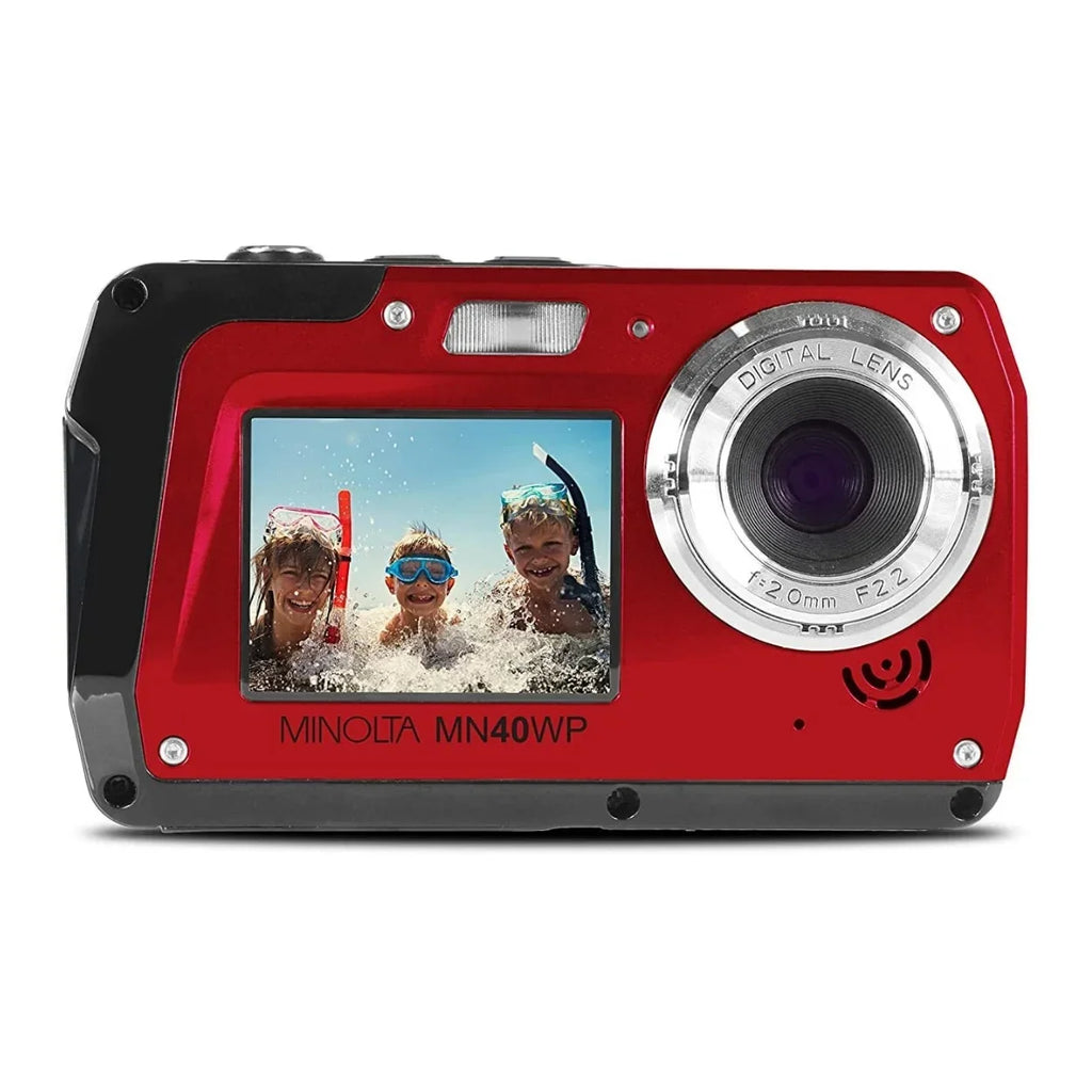 Minolta 48 MP Waterproof Digital Camera, Red