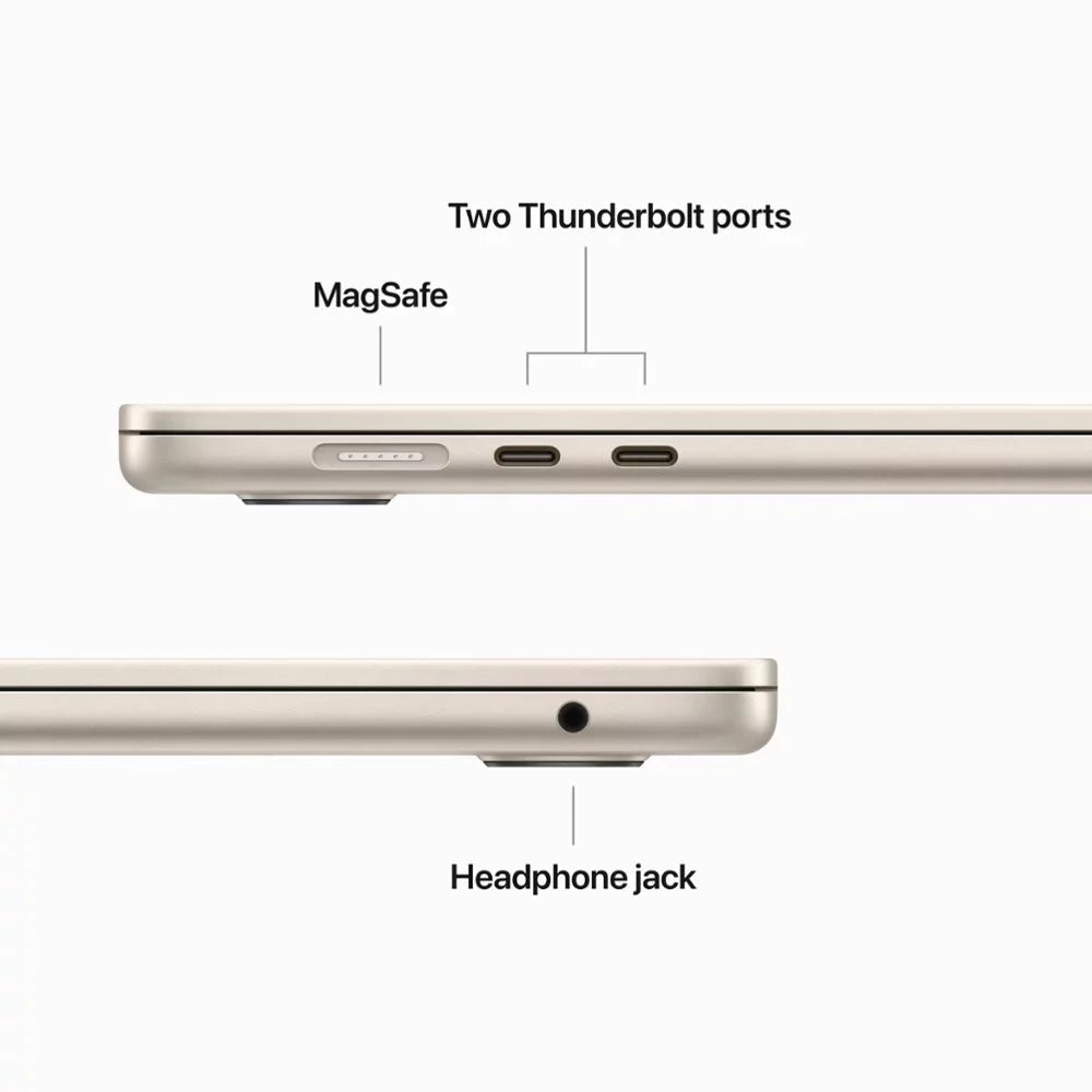 Pre-Owned MacBook Air 15 inch 2023 Laptop 15.3" with M2 chip 8GB RAM, 256GB SSD Storage Starlight (good)