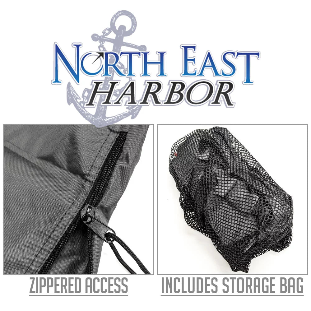 NEH Heavy-Duty Kayak Canoe Boat Cover- 10ft- Waterproof, Dust and Sun Protection- Storage & Travel - Grey