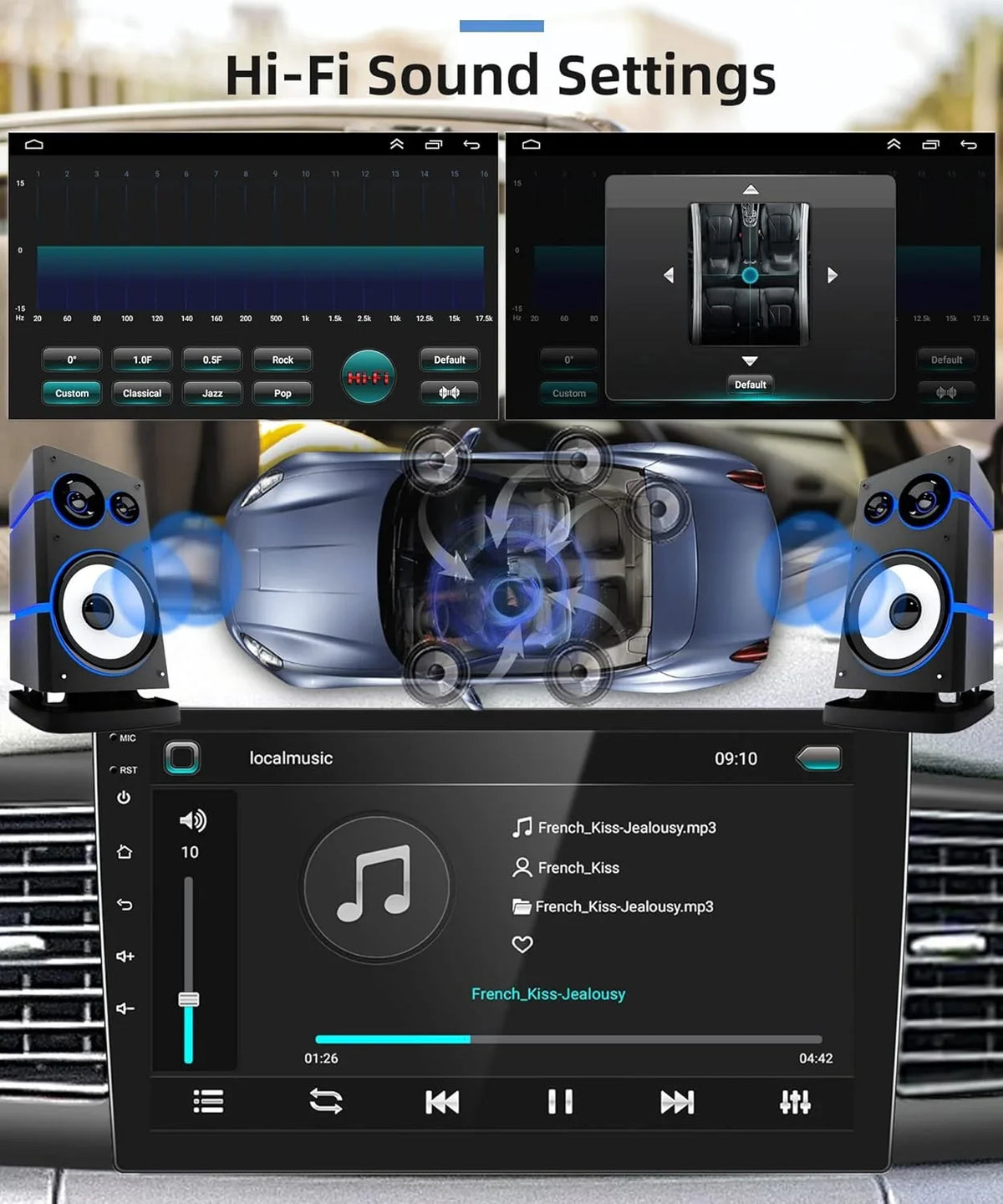 THONZER 1G+32G Android 9 Inch Car Stereo for Corolla ex 2007-2012 with Wireless Carplay, Rimoody Touch Screen Car Radio Bluetooth GPS WiFi FM Mirror Link RCA USB SWC + Backup Camera