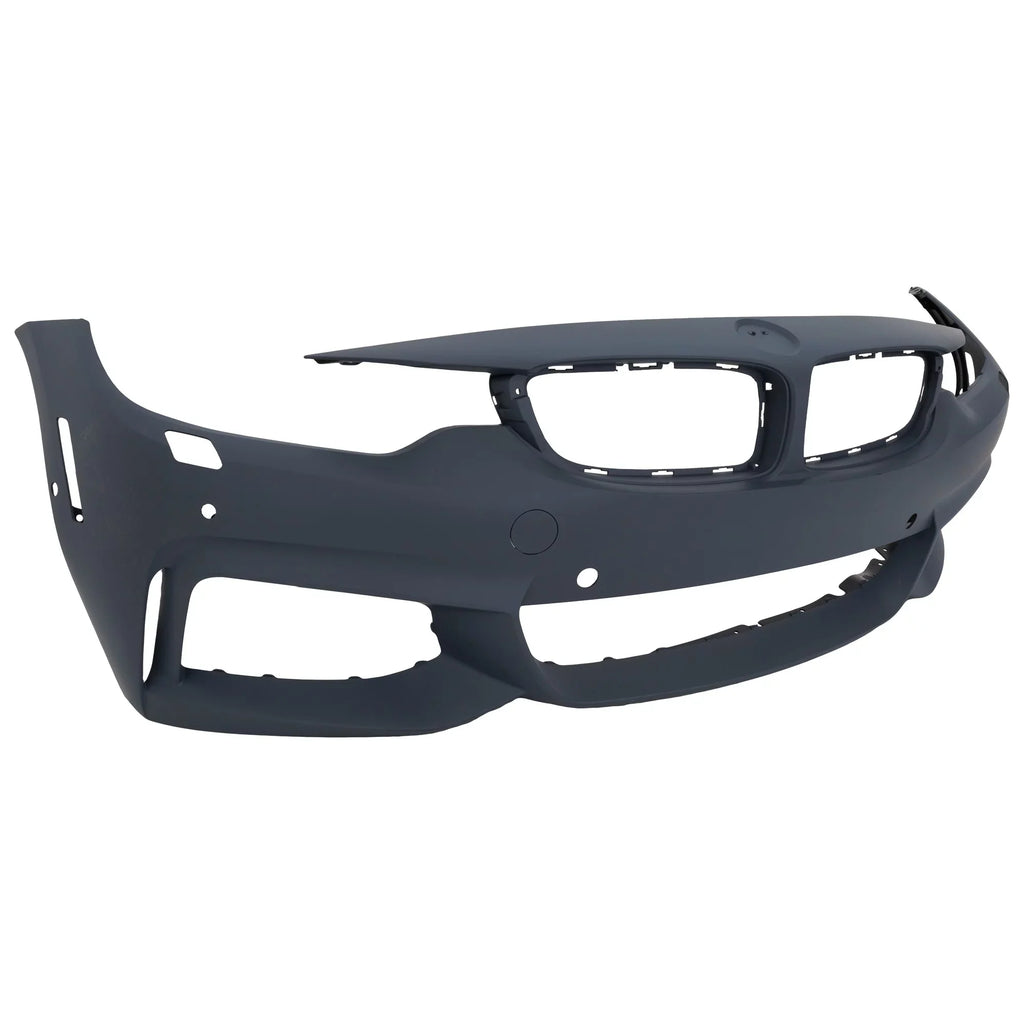 Front BUMPER COVER Compatible For 4-SERIES 2014-2018 Primed with M Sport Line with HLW PDC Sensor Holes/Cam Conv/Coupe/HB- CAPA