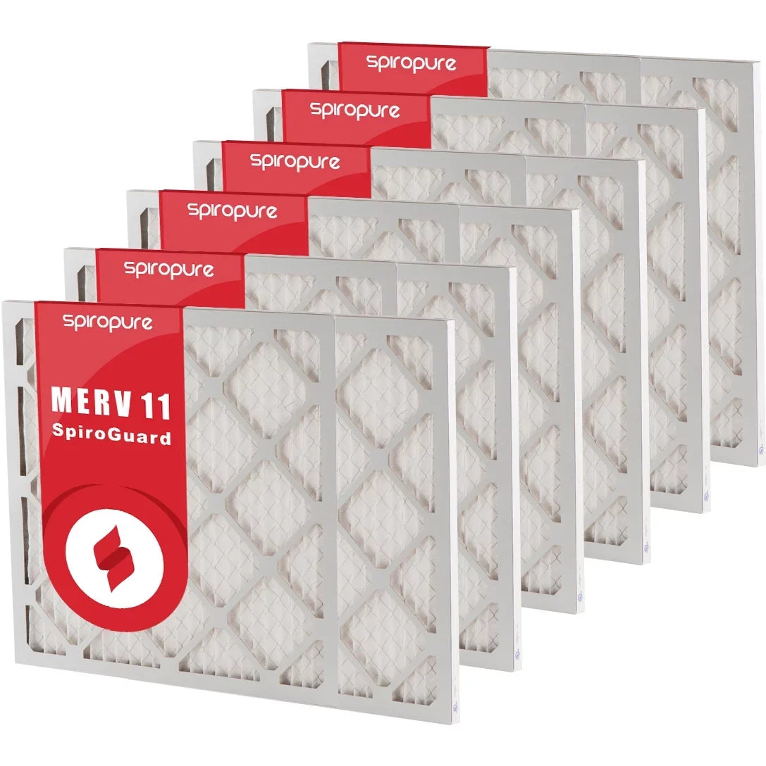 SpiroPure 24x36x1 MERV 11 Pleated Filter Air Filters - Made in USA (6 Pack)