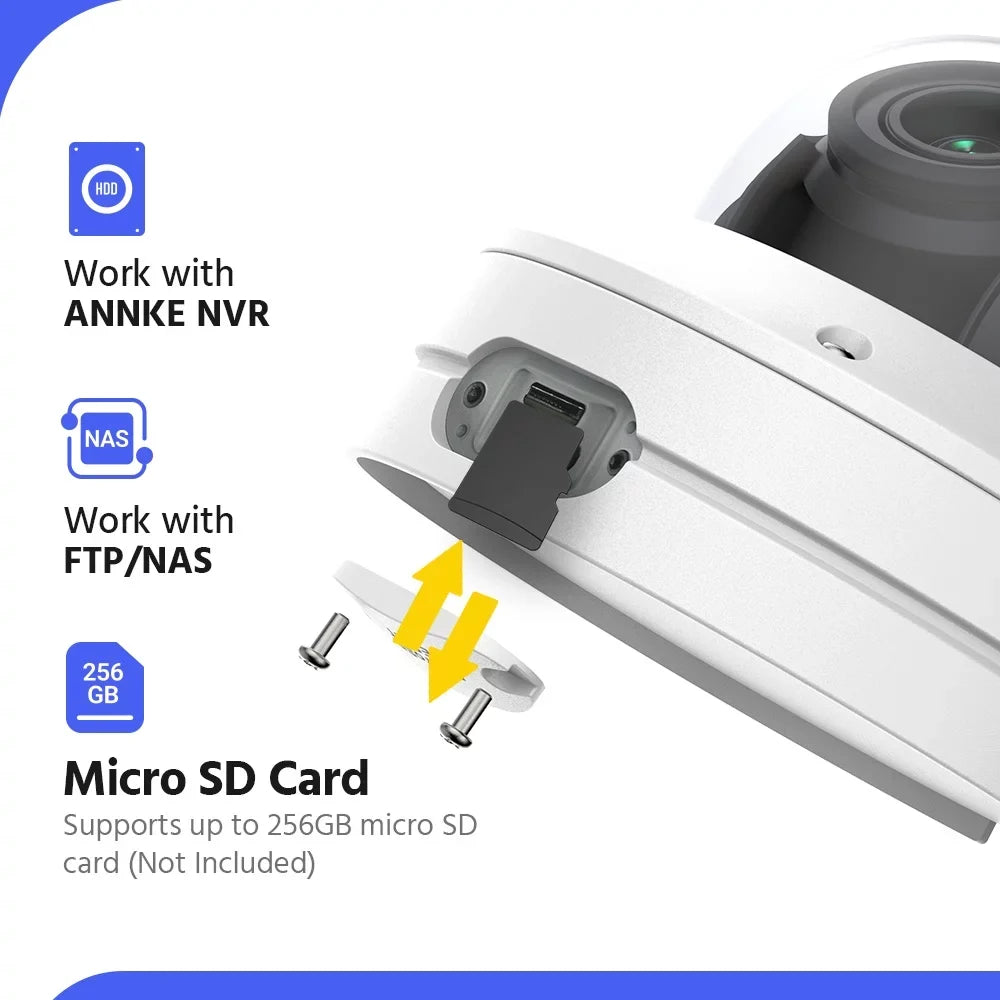 ANNKE 8MP 4K 4X Motorized Varifocals PoE Dome Security Camera,Support 2-Way Audio,Person/Vehicle Detection