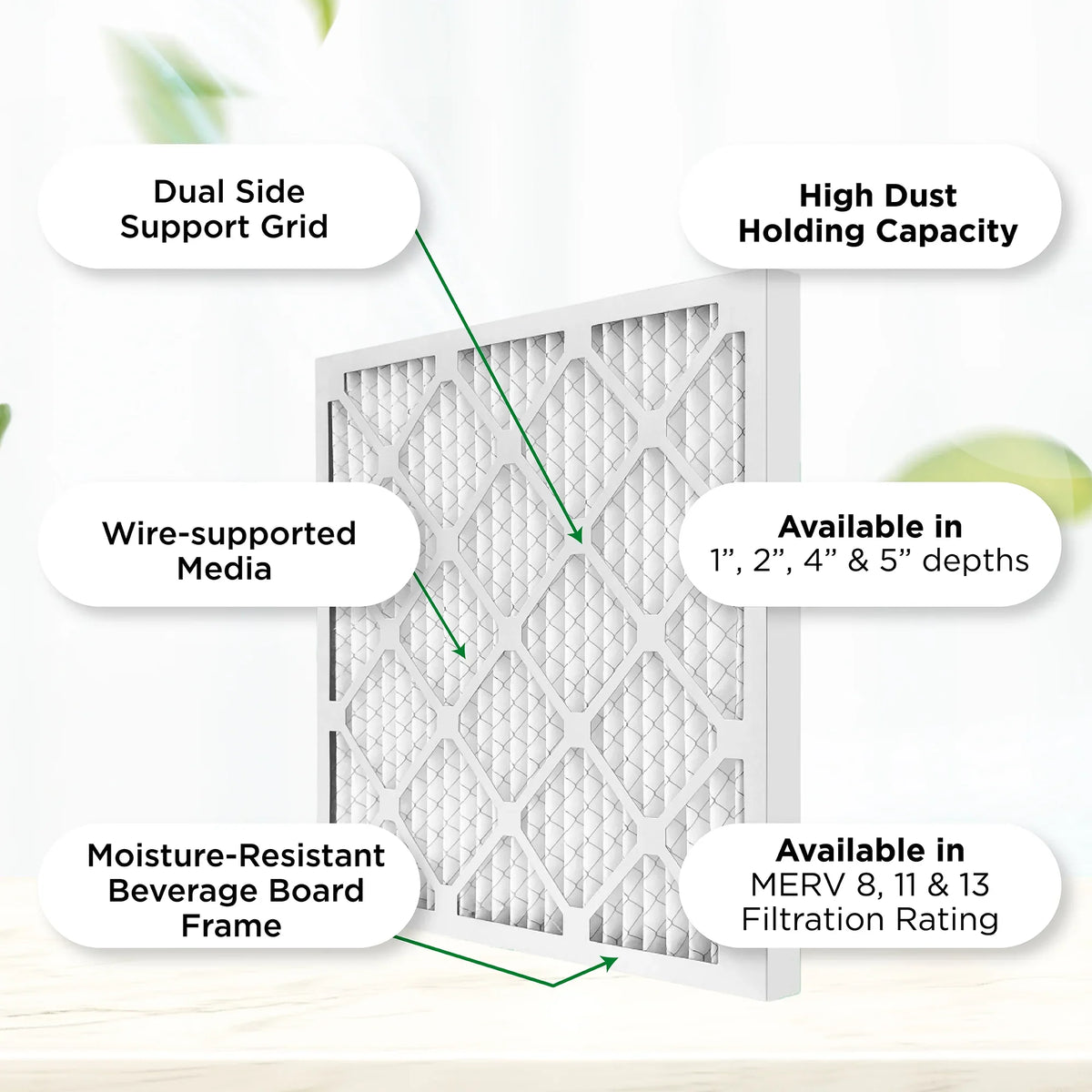 Pamlico Air 12x12x1 MERV 8 Pleated AC Furnace Air Filters. Case of 12. Actual Size: 11-3/8 x 11-3/8 x 3/4