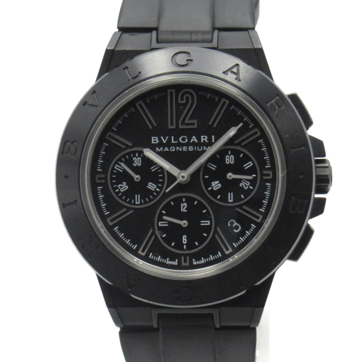 Pre-Owned BVARI Diagono Magnesium Chrono Wrist Watch watch Wrist Watch DG42SMCCH Mechanical Automatic Jet Rubber belt mag DG42SMCCH (Good)