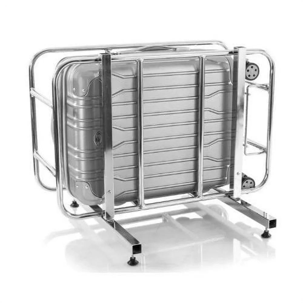 Heys Xtrak 21-Inch Load TSA Combination Lock, Expandable, Telescopic Handle System Carry-On Luggage with Spinner Wheels Silver