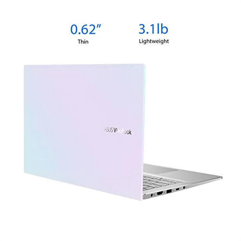 VivoBook S14 S433 Thin and Light Laptop, 14? FHD Display, Core i5-1135G7 CPU, 8GB DDR4 RAM, 512GB PCIe SSD, Thunderbolt 3, Wi-Fi 6, Windows 10 Home, Dreamy White, S433EA-DH51-WH